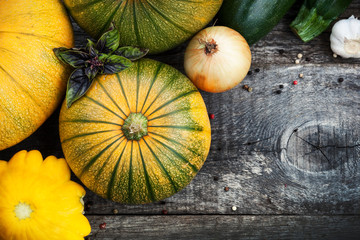 Vegetables on wooden board