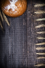 Fresh bread, top view