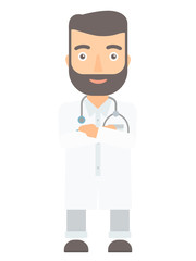 Confident doctor with arms crossed.