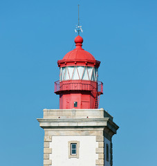 Closeup portrait of the lighthouse Cabo da Roca, the western point of Europe - Portugal