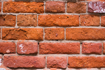 Red ancient brick wall