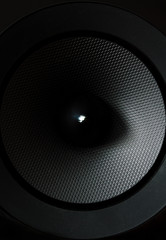 black loudspeaker of a column