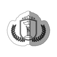 Winner inside label icon. Competition success sport and challenge theme. Isolated design. Vector illustration