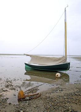 Sailboat Aground on Cape Cod Bay