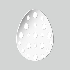 vector pattern of white eggs on white egg as ecological healthy natural food symbol or to happy easter decor with paper design effect