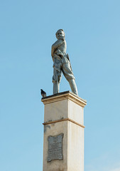 Monument to fallen soldiers in Puno on Plaza de Armas - Lake Titicaca, Peru