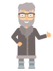 North man giving thumb up vector illustration.