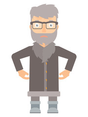 Disappointed north man vector illustration.