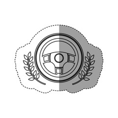 Steering wheel icon. Car automobile transportation and vehicle theme. Isolated design. Vector illustration