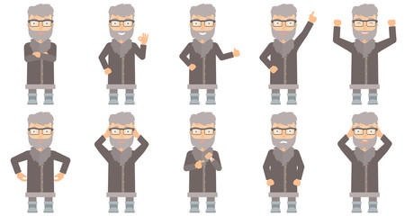 Vector set of north man characters.