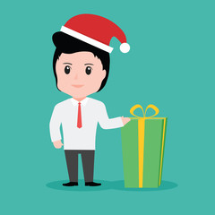 Business People New Year, Christmas Holiday, vector