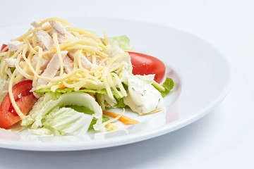 salad with ham