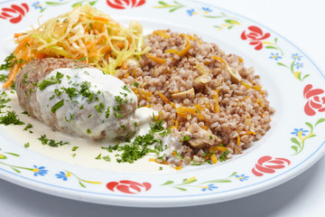 buckwheat with cutlet