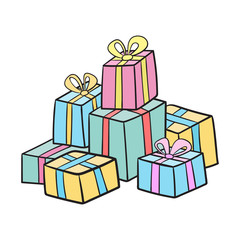 Christmas or birthday presents collection.