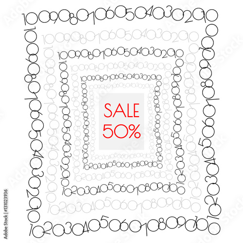 "rectangular frame with numbers on a white background" Stock image and