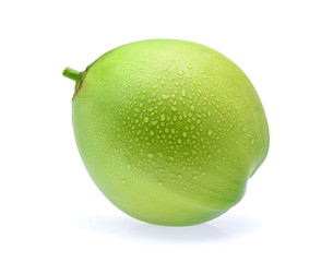 water drop green coconut isolated on white background