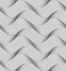 Vector seamless pattern. Modern stylish texture. Monochrome geometrical pattern. Repeating pattern of intertwining wavy strands.