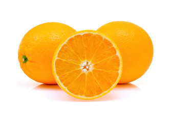 Orange fruit on white background
