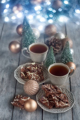 Christmas cookies and tea