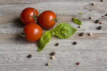 Vegetables on the grey background