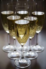 drinking champagne in the company before the holidays at home