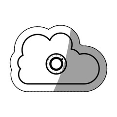 Cloud computing and padlock icon. Storage and technology theme. Isolated design. Vector illustration