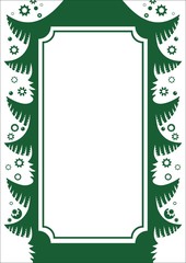 Christmas frame with fir branches and snowflakes