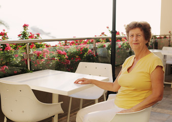 Portrait of beautiful 70 years old woman