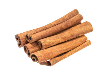 Cinnamon sticks isolated on white background with clipping path