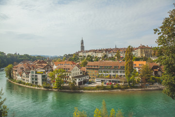 View to the old town of the swiss capital city of Bern.