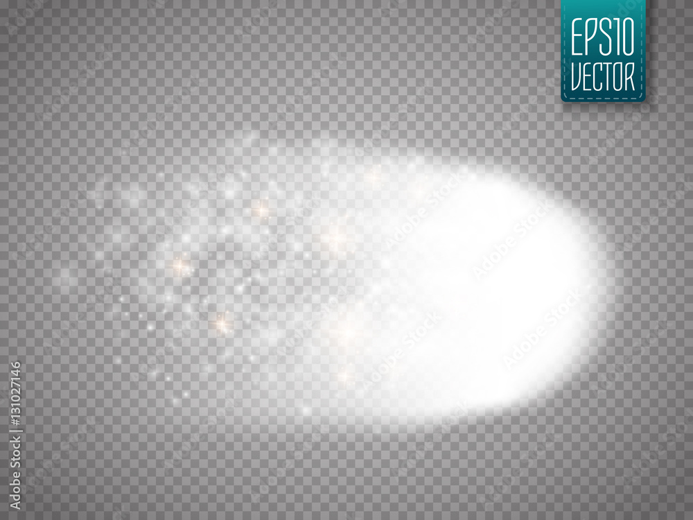Poster comet, meteor or fire on transparent background. vector glow motion