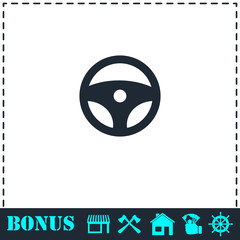 Steering Wheel icon flat