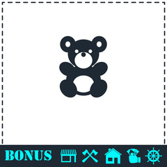 Teddy Bear icon flat