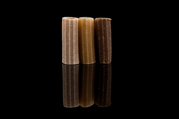 Close-up of pasta over black background