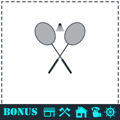 Badminton icon flat