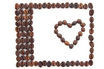 the frame made of coffee beans