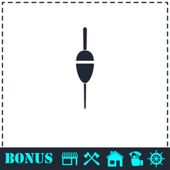 Fishing float icon flat