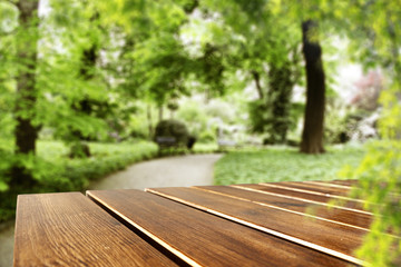wooden desk of spring time 