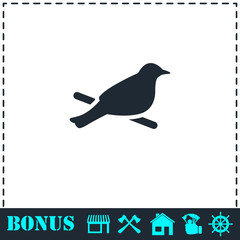 Bird icon flat