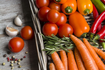 Fresh vegetables and herbs