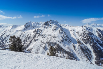 Fototapeta na wymiar Views of the ski area Les arcs, France,