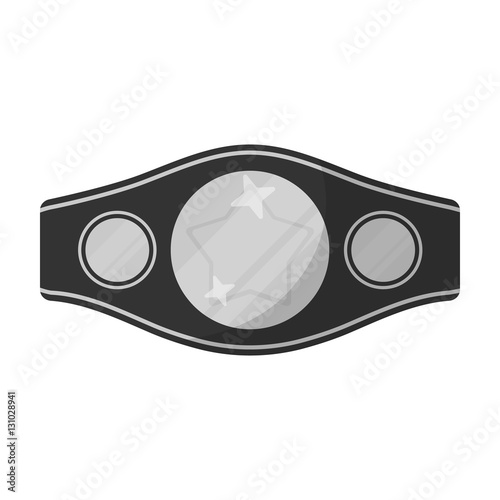 "Boxing championship belt icon in monochrome style isolated on white