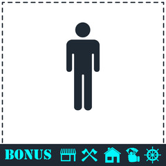 Man standing silhouette icon flat