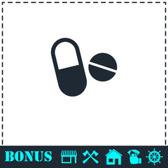 Pills icon flat