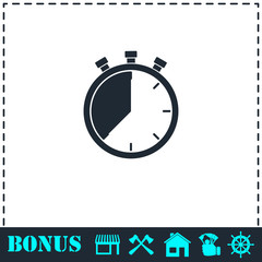 Stopwatch icon flat