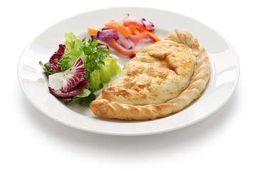 calzone, folded stuffed pizza, italian food