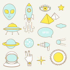 Alien set of icons