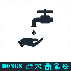 Wash your hands mandatory icon flat
