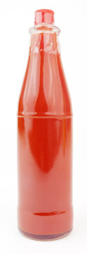 Bottle Of Hot Sauce. No Label. Isolated. Vertical.