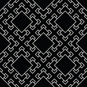 Abstract geometric black and white deco art square pattern background